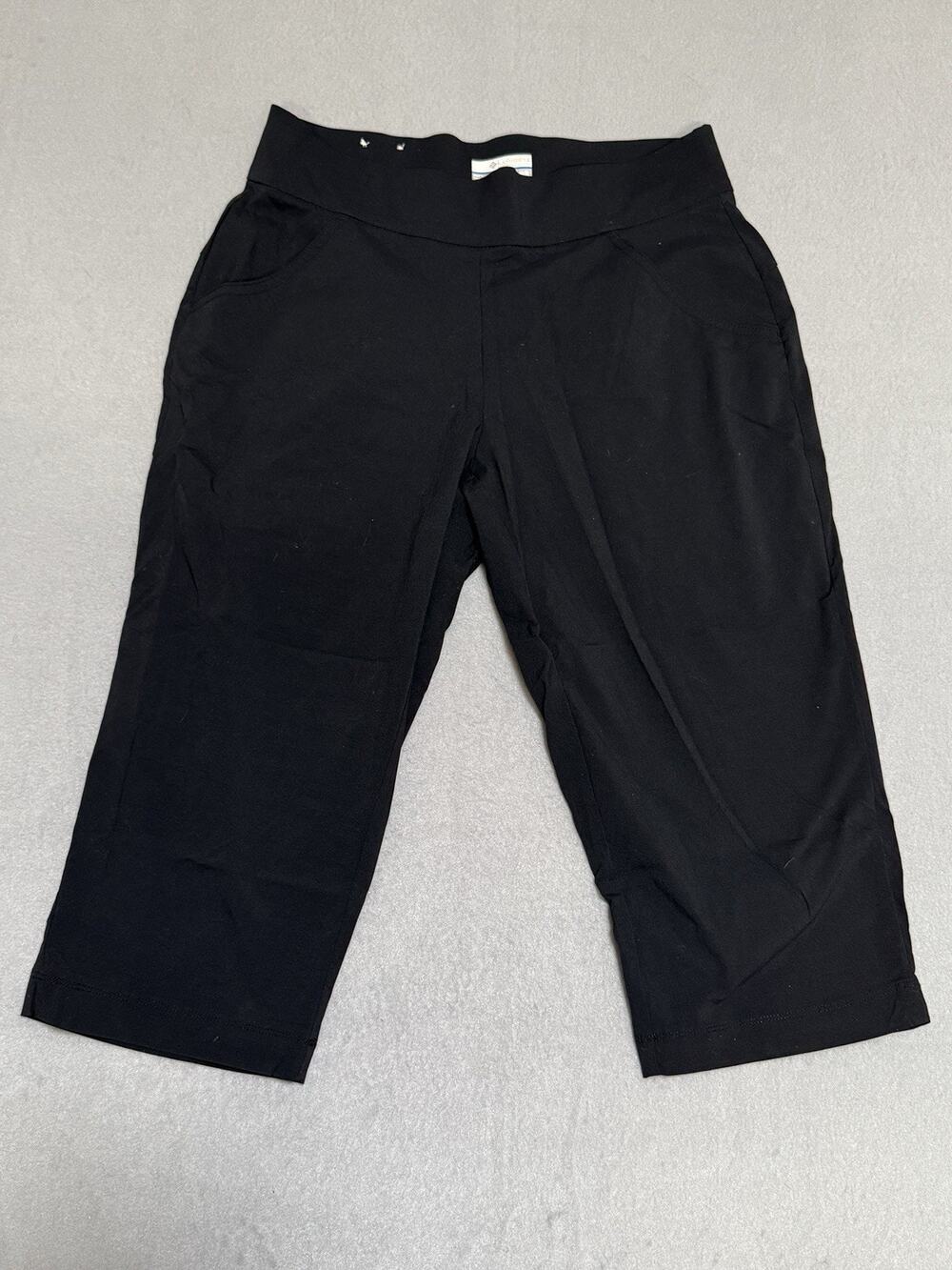 Columbia Capri Pants Womens 10 Black Straight Leg Stretch Lightweight Casual